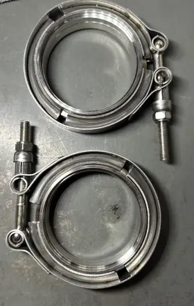 Kh-0820-25v Alloy Usa Two 3 Inch Stainless Steel Quick Release V-band Clamp With Locking Flanges M/f