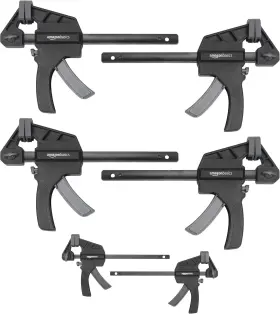 Abl012 Amazon Basics 6-piece Trigger Clamp Set 2 Pack Of 4-inch 4 Black/ Grey