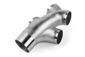 Exh0146 Apr Cast Stainless Steel Double Y Splitter - 76mm 3 Inch To Quad 63.5mm
