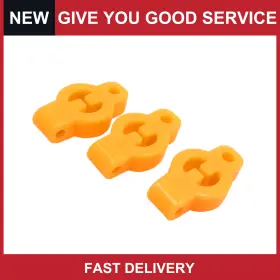 Automall Tech 726215611038 Universal Orange 1/2 Inch Dia Hole Car Rubber Exhaust Mount Hanger Support Pack Of 3