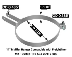 A04-20919-000 Automann 562.u4620919a 11-inch Muffler Hanger Compatible With Freightliner M2-106/m2-112