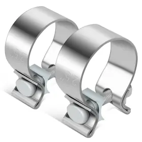 Exa-11233 Bezt 2pc 2.5 Inch Od Narrow Band Exhaust Clamp Muffler Pipe Sleeve Coupler Stainless Steel