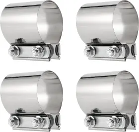 Branded 767159407462 4 Pcs 2.25 Inch Exhaust Clamp Butt Joint Band Sleeve