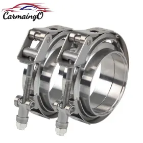 Sy1048-450 Carmaingo 2x 4.5ftft Quick Release V-band Clamp With Ss304 Male Female Flange For Exhaust Pipe