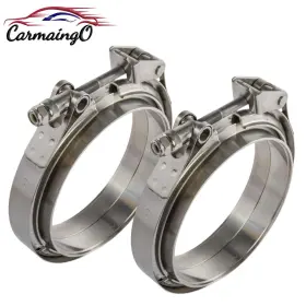 Sy1048-500-2pc Carmaingo 2x 5ftft Quick Release V-band Clamp Stainless Male / Female Flanges For Turbo Pipe