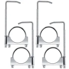 Jia-datanly-268 Datanly 2 Pcs 3 Inch Universal Exhaust Clamp With Hanger Made Silver