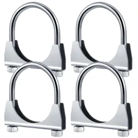 Jia-datanly-9707 Datanly 4 Pcs 2-1/2 Inch Exhaust Clamp Heavy Duty U-bolt Silver