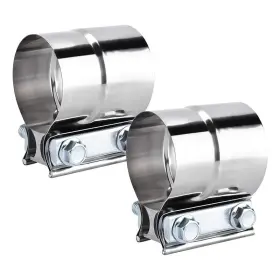 Decohongdi 794497939348 2.5 Inch Exhaust Clamps 2 Packs 1/2in Lap Joint Band Clamp 304 S