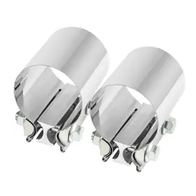 10264964 Docas 2.5 Inch 2 1/2 Butt Joint Exhaust Band Clamp Sleeve 2pcs Silver
