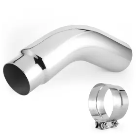 Exh-56-elbow-u Drynochet Exhaust Tip Universal Elbow Pipe 5 Inch Silver 5-6