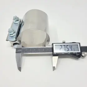 Exec004b Ecs-auto 2.75 Inch T304 Stainless Steel Butt Joint Band Exhaust Clamp Sleeve Coupler Quality