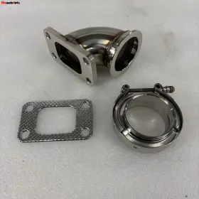 T3-vb250 Emusa Clvk 250 Gk 90 Degree Stainless Steel Adapter T3 Flange To 2.5 Inch V-band Clamp Gasket