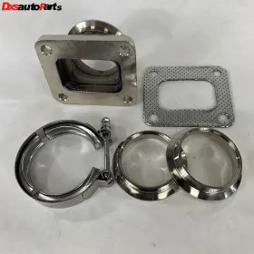 Vb250-t4 Emusa Clvk T4 4-bolt To 2.5 Inch V-band Turbo Charger Flange Adapter With Clamp And Gasket