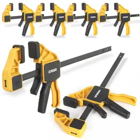 Equiptz 198715372076 6 Pack Bar Clamps For Woodworking 2 Pcs Inch And 12 Yellow Black