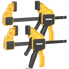 Equiptz 199284904385 12 Inch Bar Clamps For Woodworking 2 Pack Quick Yellow And Black