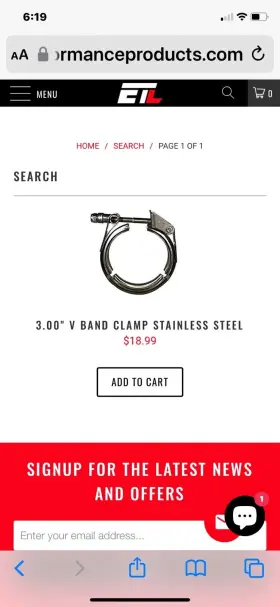 251105 Etl Performance V Band Clamp And Flange Assembly For 3 Inch Diameter Quick Release Stainless Steel
