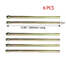 Etl Performance 362003-6 6pcs Straight Wire Universal Exhaust Hanger 3/8ftft Mild Steel L 12ftft Single Heade