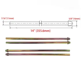 Etl Performance 362010-4 4pcs Exhaust Hanger Straight Wire Universal 7/16ftft Zinc Plated Mild Steel