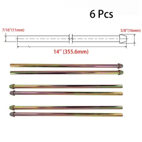 362010-6 Etl Performance 6pcs Straight Wire Universal Exhaust Hanger 7/16ftft Zinc Plated Mild Steel