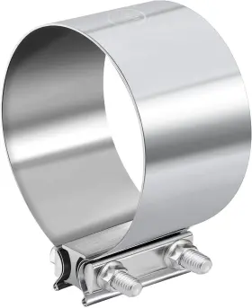 473su5t Evil Energy 5.0 Inch Exhaust Clamp Butt Joint Band Silver