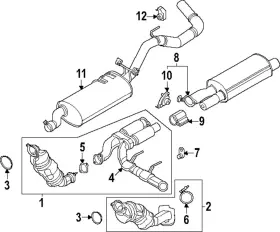Mb3z-5a231-f Ford Genuine Resonator Clamp
