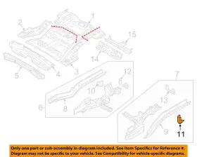 F2gz5a204b Ford Oem 15-23 Edge Rear Body Floor Rails-muffler Bracket