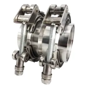 Gaeaauto 749346768457 2 X 2.5 Inch Quick Release V-band Clamp With Male Female Flanges 304 Stainless Steel