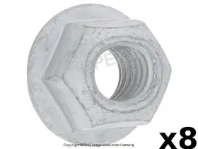 900-380-005-01 Genuine Porsche For 1997-2012 Exhaust System Support Lock Nut 8 Mm With Collar