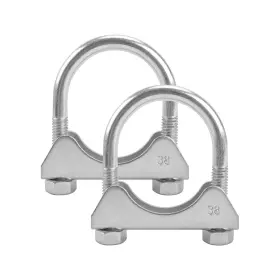 1.5ftft-2 Gesexi Mk0087 1.5 Inch U-shaped Exhaust Pipe Clamp Mild Steel Pack Silver