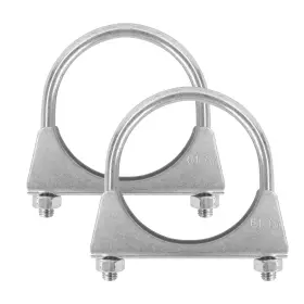 Mk0091 Gesexi 2.5 U-bolt Exhaust Pipe Clamp Mild Steel Anti-rust Coat Pack Of 2
