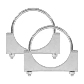 3.5ftft-2 Gesexi Mk0094 3.5 Inch U-shaped Exhaust Pipe Clamp Mild Steel Pack Silver