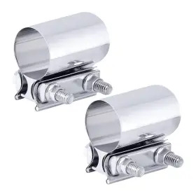 Glsowee-kmgs-115 Glsowee Stainless Steel Exhaust Clamp 2.0 Inch Butt Joint Muffler Band 2inch Silver
