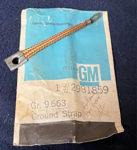 2981859 Gm Corvette Exhaust Center Hanger Ground Strap - 1963-71 Nos Gm#