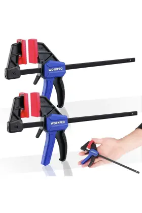 Hangzhou Greatstar Industrial Co. Ltd 820909688600 Workpro 6 Inch Mini Bar Clamps For Woodworking One-handed Blue