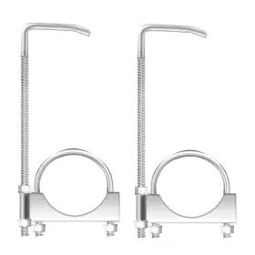 Rodadl2 Haoxaoon 2 Pcs 3 Inch Universal Exhaust Clamp With Hanger Hangers Silver