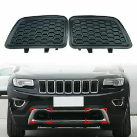 68143099ac Hukyu 1 Pair Side Front Lower Grille Tow Hook Insert For Jeep Grand Cherokee 2014-2016
