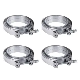 Jdmspeed 711766897130 New Stainless Steel 2.5 Inch V-band Flange And Clamp Kit 4 Pcs