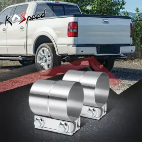 Ko74231s Ko Speed Open-box 2pcs 2.5 Inch S/s Lap Joint Band Exhaust Muffler Clamp Sleeve Coupler