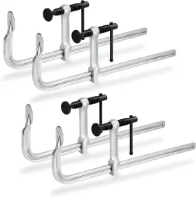 180001 Kretlaw Bar Clamps 4-pack 12-inch Light-duty Drop Forged Steel F Metallic
