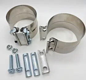 Ledaut 725732603434 2 Pack 4 Inch Exhaust Band Clamp Stainless Steel Lap Joint Muffler
