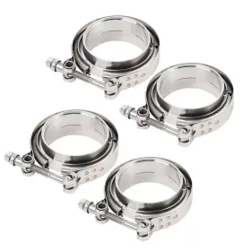 Lk-vc-040 Lencool Racing 4.0 Inch V Band Clamp With Flange Male Female Stainless Steel Joins Od 4pcs