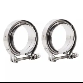 Lk-vc-225 Lencool Racing 2.25 Inch V Band Clamp With Flange Male Female Stainless Steel Joins Od 2pcs