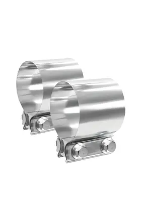 Lwnwpper 667763769584 Exhaust Clamp - 2.5 Inch 304 Stainless Steel Band Type For Muffler Pipes 2pcs