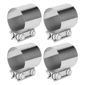 Manchap 758226243014 4 Pack 3 Inch Butt Joint Exhaust Band Clamp Stainless Steel Silver