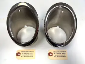 3850505 Mc Productons New Corvette 1964-1965 Exhaust Bezel Set Usa Made -nice