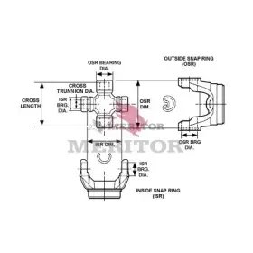 Cp541x Meritor Drive Axle Shaft Universal Joint 3.373 Inch Cross Length 1.125