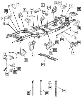 52121083ab Mopar Genuine Exhaust Pipe Support Rod