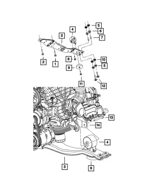 6104426aa Mopar Genuine Hex Head Bolt And Coned Washer Mounting