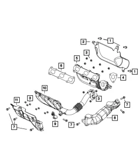 68148180aa Mopar Genuine Exhaust Heat Shield - Bracket