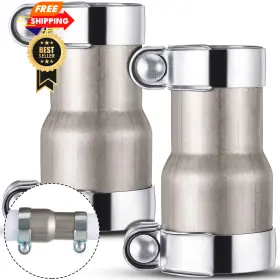 74635 Morningro 2 Pcs 2.5 To 3 Inch Exhaust Adapter Reducer Kit 2.5-3 Silver